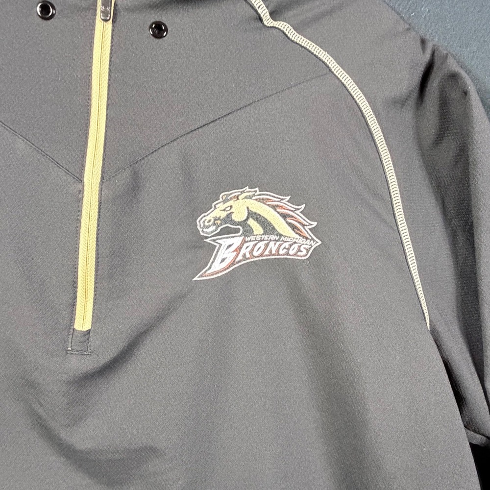 Under Armour Western Michigan Broncos Quarter Zip Hoodie Mens Medium Black Gold - Picture 12 of 12